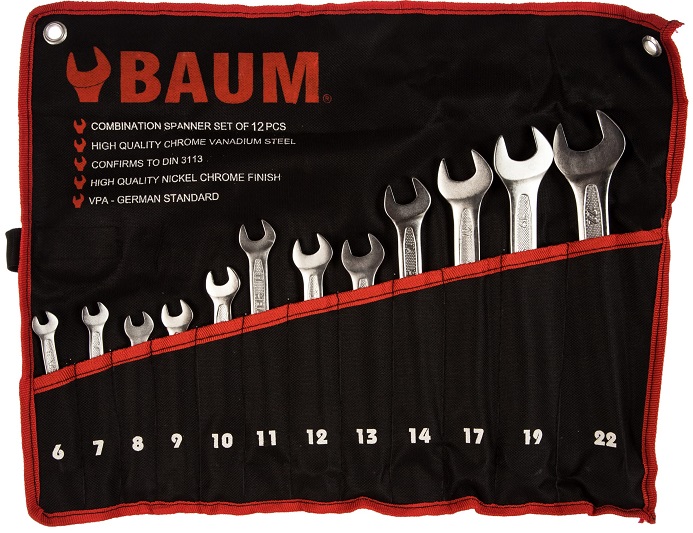 Набор комбинированных ключей BAUM 30-12M, 6-22 мм, 12 предметов 