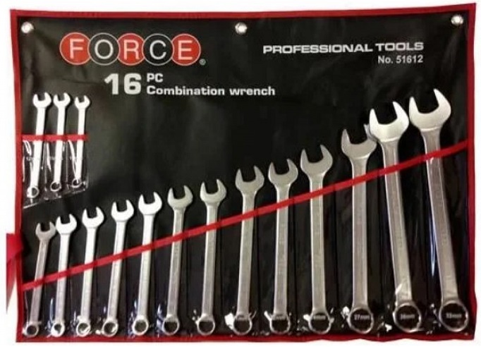 Набор комбинированных ключей Force 51612, 10-32 мм, 16 предметов