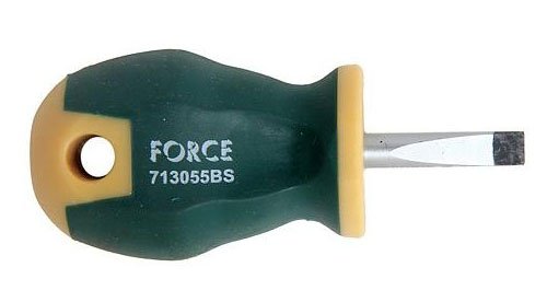 Антискользящая шлицевая отвертка Force 713055BS, SL5.5 мм, L=25 мм