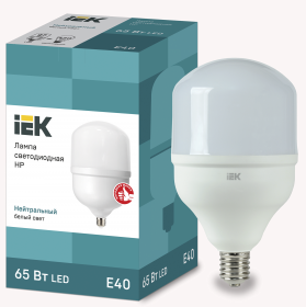 Лампа светодиодная IEK LLE-HP-65-230-40-E40 HP 65Вт 230В 4000К E40