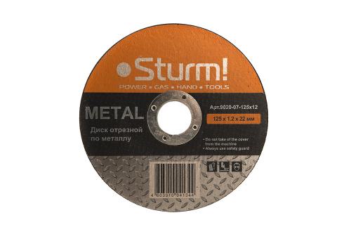 Диск отрезной по металлу Sturm 9020-07-125x12 армированный, размер 125x1.2x22.23