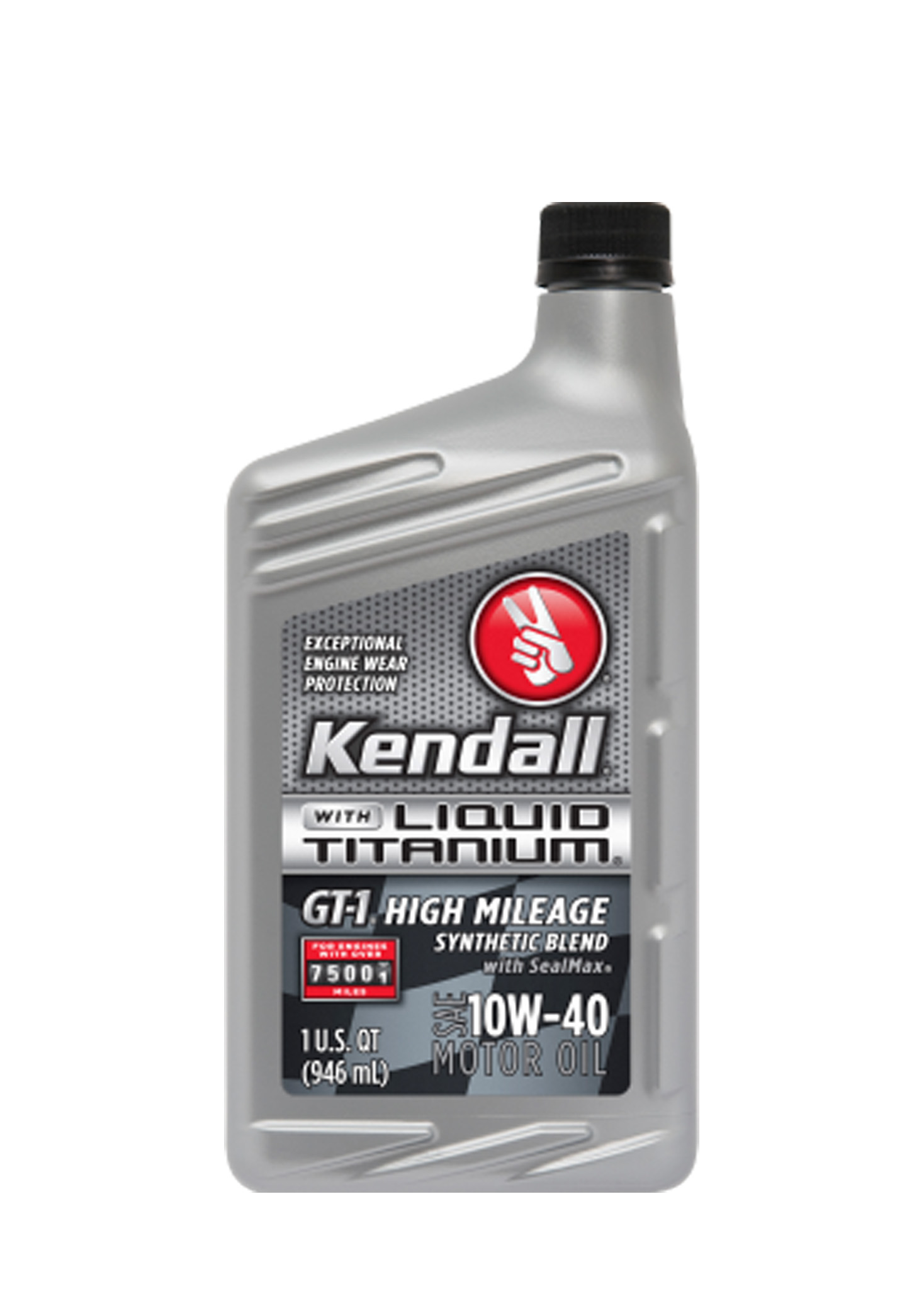 Моторное масло Kendall 1057236 GT-1 High Mileage Synthetic Blend With Liquid Titanium 10W-40 0.946 л
