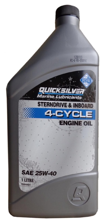 Моторное масло Quicksilver 858048QE1 Sterndrive and Inboard 4-Cycle Engine Oil 25W-40 1 л