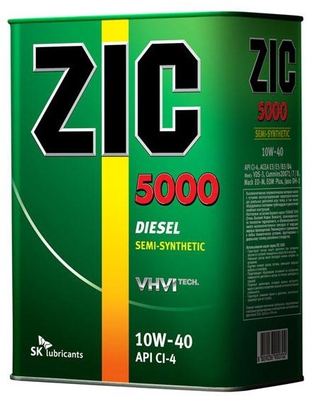 Моторное масло ZIC 5000 Diesel 10W-40 4 л