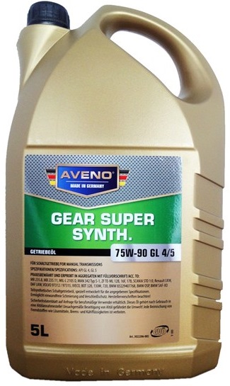 Трансмиссионное масло Aveno 3022206-005 Gear Super Synth 75W-90 5 л