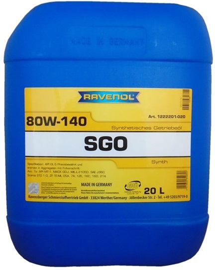 Трансмиссионное масло Ravenol 1222201-020-01-999 SGO 80W-140 20 л