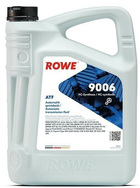 Трансмиссионное масло Rowe 25051-0050-03 Hightec ATF 9006 5 л