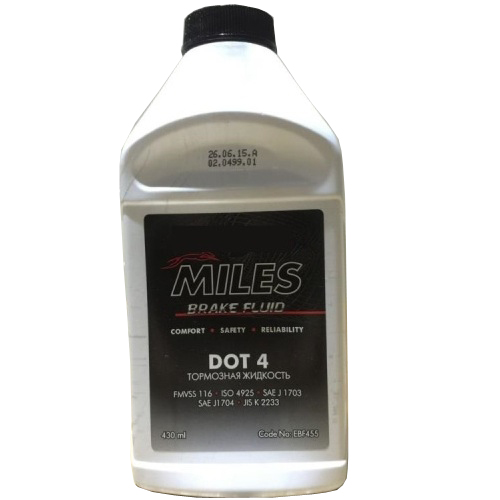 Жидкость тормозная Miles EBF455 BRAKE FLUID  0.43 л
