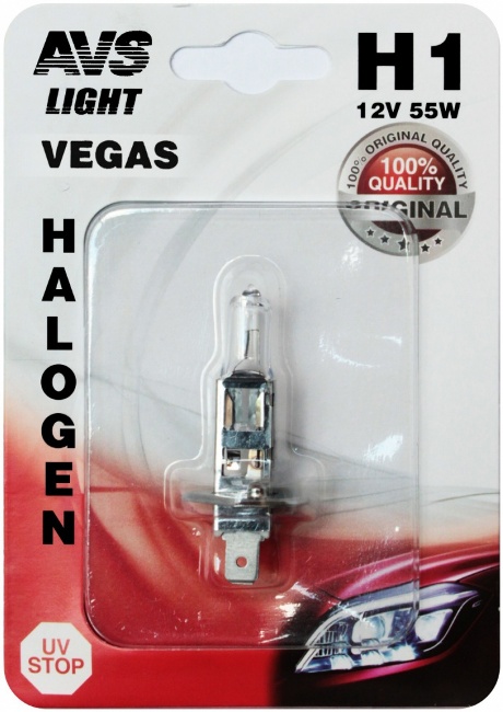 Лампа галогенная AVS Vegas в блистере H1, 12V, 55W