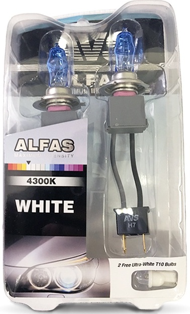 Газонаполненные лампы AVS Alfas+130% 4300K, H7, 12V, 85W комплект 2 штуки