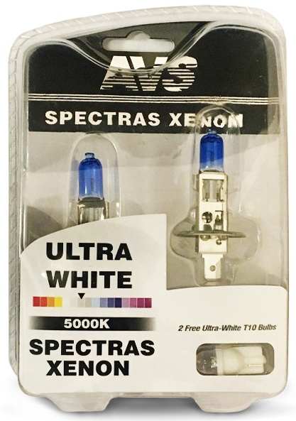 Газонаполненные лампы AVS Spectras 5000K, H1, 12V, 75W комплект 2 + 2 (T-10)