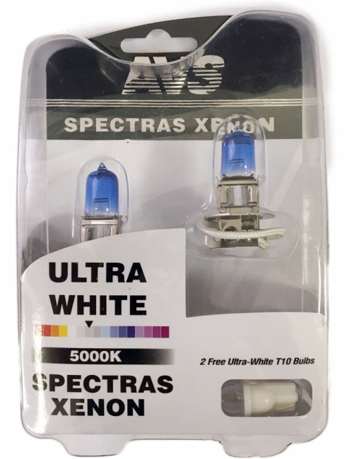 Газонаполненные лампы AVS Spectras 5000K, H3, 12V, 75W комплект 2 + 2 (T-10)