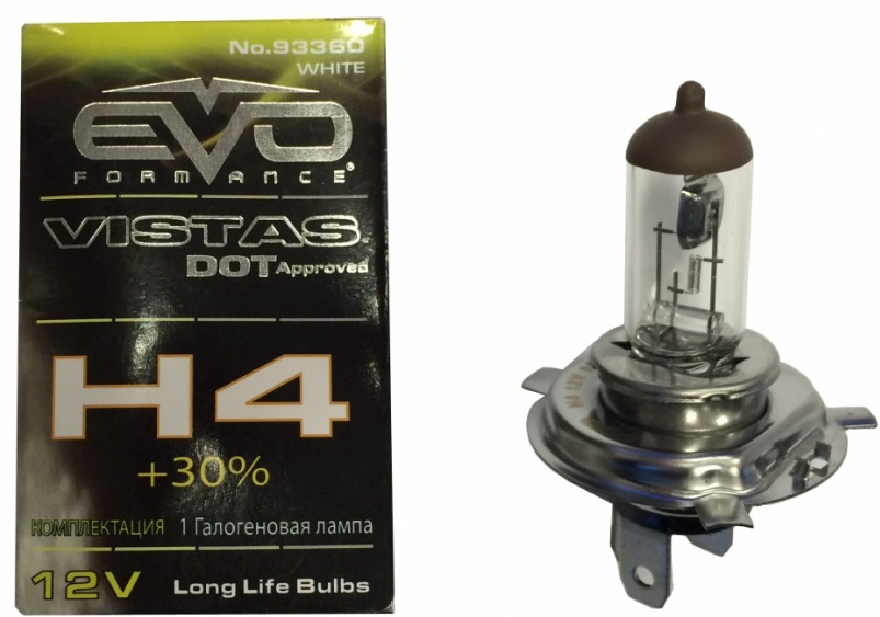 Галогенные лампы EVO Vistas 3200К, Н4, 12V, 55W