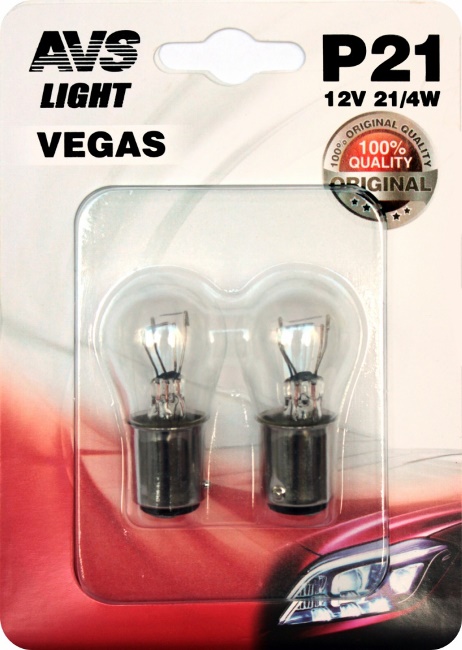 Лампа AVS Vegas 12V, 21W (BAU15S) в блистере 2 штуки