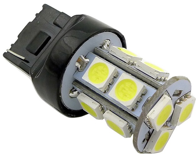 Лампа светодиодная T20 T048B красный (W3х16D) 13SMD 5050, 2 contact, коробка 2 штуки