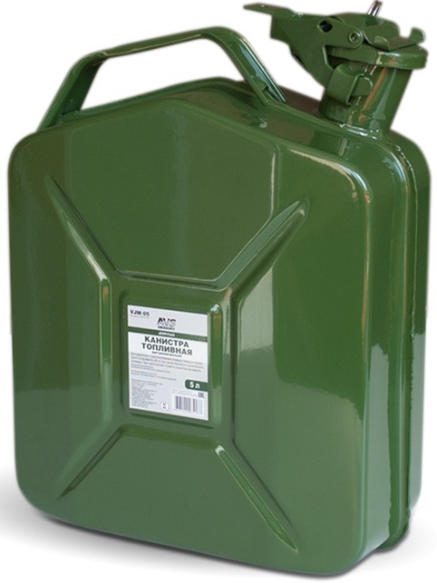 Канистра топливная металлическая вертикальная (зелёная) AVS VJM-05 (5 литров)