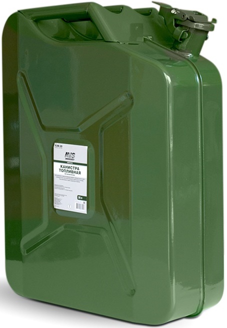 Канистра топливная металлическая вертикальная (зелёная) AVS VJM-20 (20 литров)