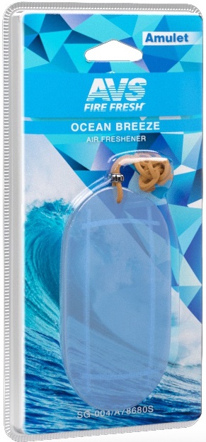 Ароматизатор AVS SG-004 Amulet (Ocean breeze / Океанский бриз), гелевый