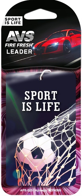 Ароматизатор AVS APS-025 Sport is Life (аромат Leader / Лидер), бумажный