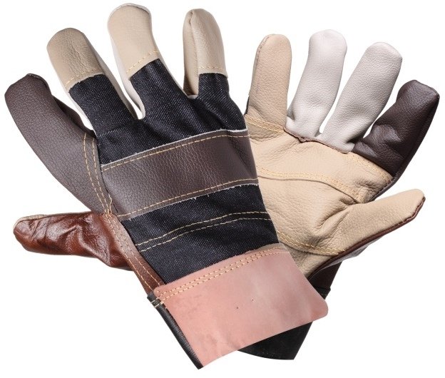 Перчатки комбинированные AIRLINE AWG-S-13 (натуральная кожа/ткань)