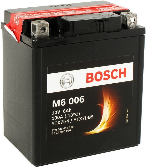Аккумуляторная батарея Bosch Funstart AGM 0 092 M60 060 (12В, 6А/ч)