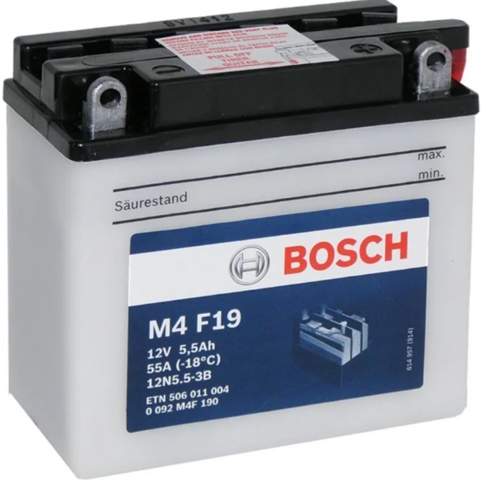Аккумуляторная батарея Bosch Funstart FreshPack 0 092 M4F 190 (12В, 6А/ч)