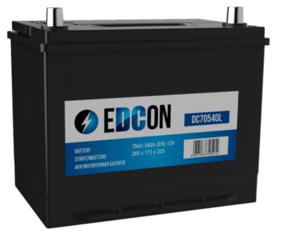 Автомобильный аккумулятор EDCON DC70540L (12В, 70А/ч)