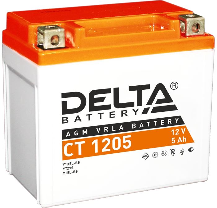 Аккумулятор DELTA Battery AGM YTX5L-BS CT 1205 (12В, 5А/ч)