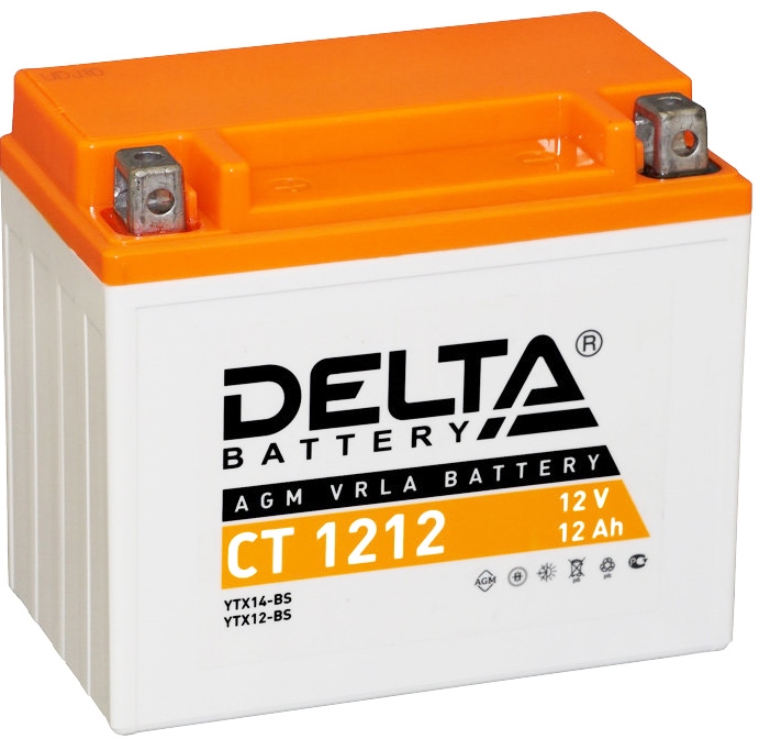 Аккумулятор DELTA Battery AGM YTX14-BS CT 1212 (12В, 12А/ч)