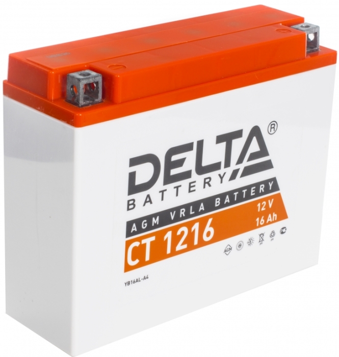 Аккумулятор DELTA Battery AGM YB16AL-A4 CT 1216 (12В, 16А/ч)