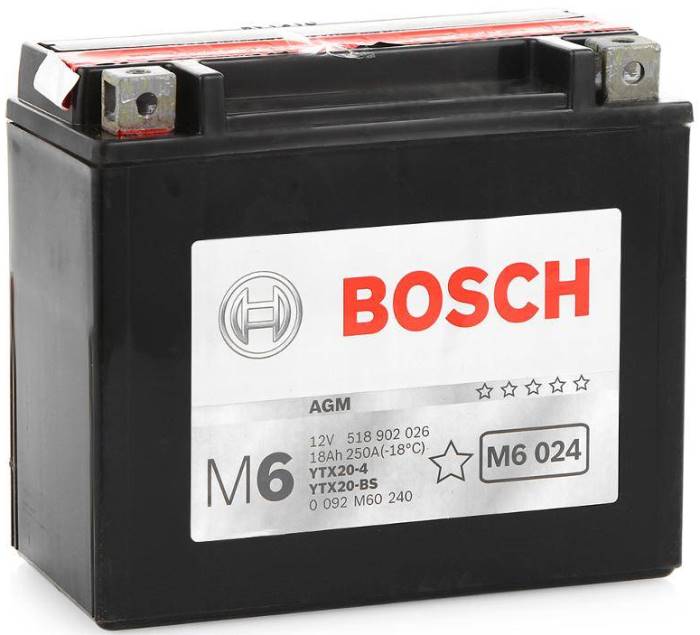 Аккумуляторная батарея Bosch Funstart AGM 0 092 M60 240 (12В, 18А/ч)