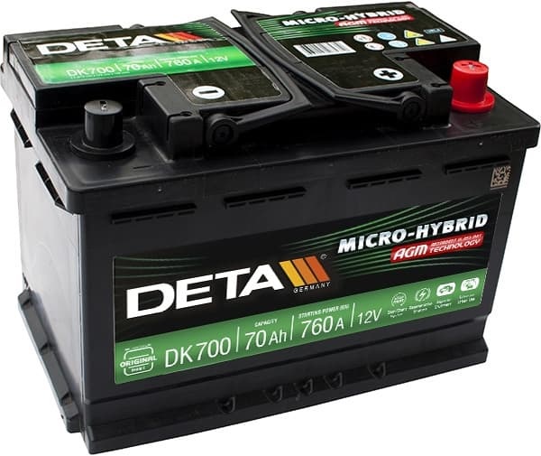 Аккумуляторная батарея DETA Start-Stop AGM DK700 (12В, 70А/ч)