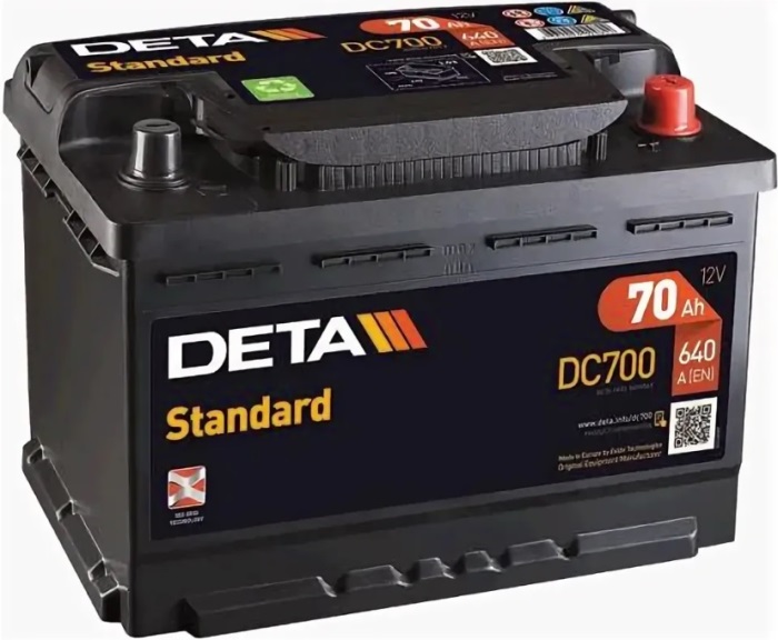 Аккумуляторная батарея DETA STANDARD DC700 (12В, 70А/ч)