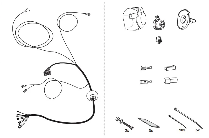 Штатная электрика фаркопа Hak-System (полный комплект) 7-полюсная для Subaru Forester V 2018-2020