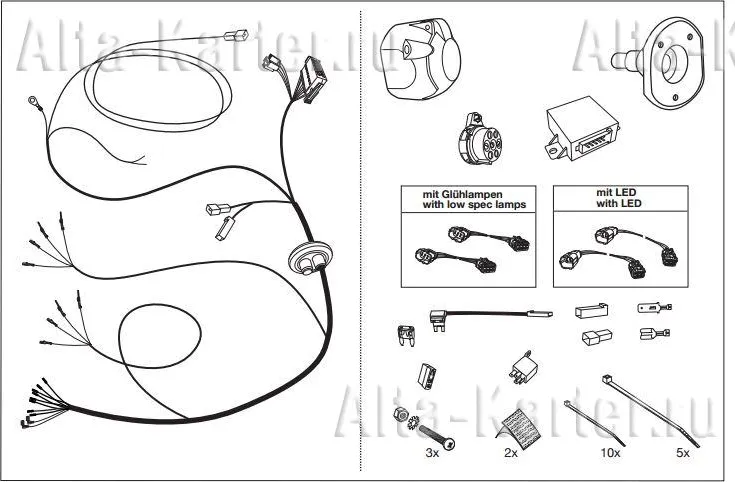 Штатная электрика фаркопа Brink (Thule) (полный комплект) 7-полюсная для Hyundai ix55 EN 2010-2020