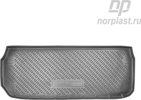 Коврик Норпласт для багажника (разложенный 3 ряд) Nissan Pathfinder R52 2014-2020 Серый