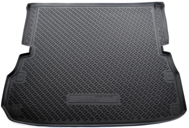 Коврик Норпласт для багажника (7 мест, сложен 3 ряд) Nissan Pathfinder R52 2014-2020 Серый