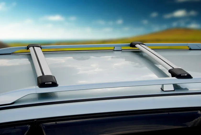 Багажные поперечины FicoPro для широких рейлингов Nissan Terrano III 2016-2020 СЕРЕБРИСТЫЕ