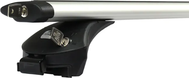 Багажник на интегрированные рейлинги Amos Boss для Ford Mondeo V универсал 2014-2020 (Aero-Alfa дуги с замком черные)