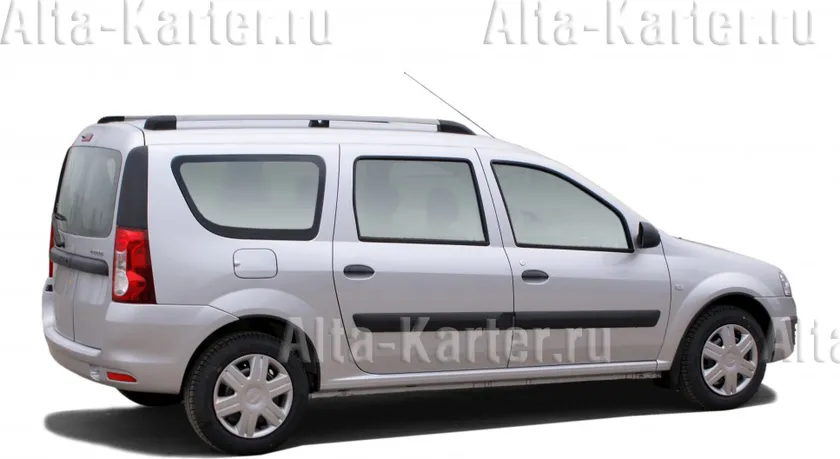 Рейлинги продольные Headway (с алюминиевыми ножками) для Lada Largus 2012-2020 (короткая база) СЕРЕБРИСТЫЕ