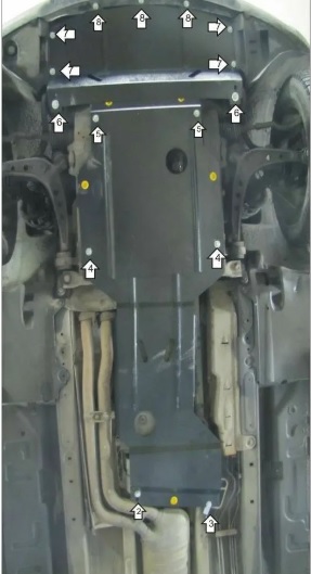 Защита Мотодор для радиатора, двигателя, КПП, РК BMW 3-серия E46 325i универсал, седан 2000-2005