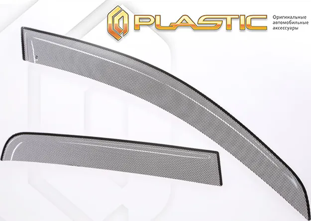 Дефлекторы СА Пластик для окон (Шелкография черная, Клипса) Nissan Qashqai   2007-2010