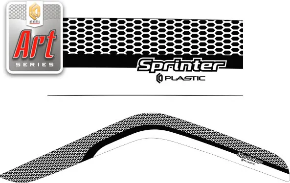 Дефлекторы СА Пластик для окон (Серия Art белая) Mercedes-Benz Sprinter   2000-2006