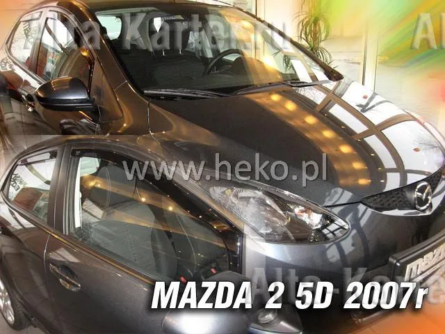 Дефлекторы Heko для окон Mazda 2 II до рестайлинга 2007-2010