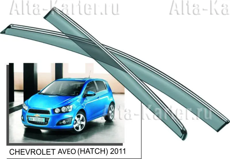 Дефлекторы Noble для окон Chevrolet Aveo II хэтчбек 2012-2020