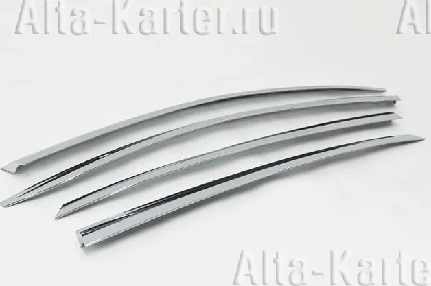 Дефлекторы (хромированный пластик) для окон Kia Cerato II седан 2009-2013