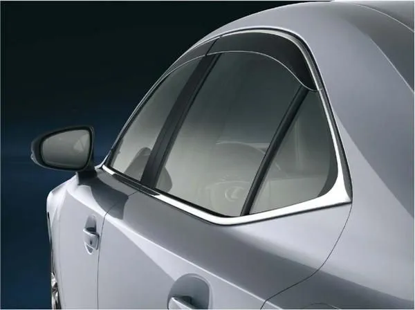 Дефлекторы Тойота Мотор (оригинал) (с нержавеющим молдингом) для окон Lexus IS III 2013-2020 Черный