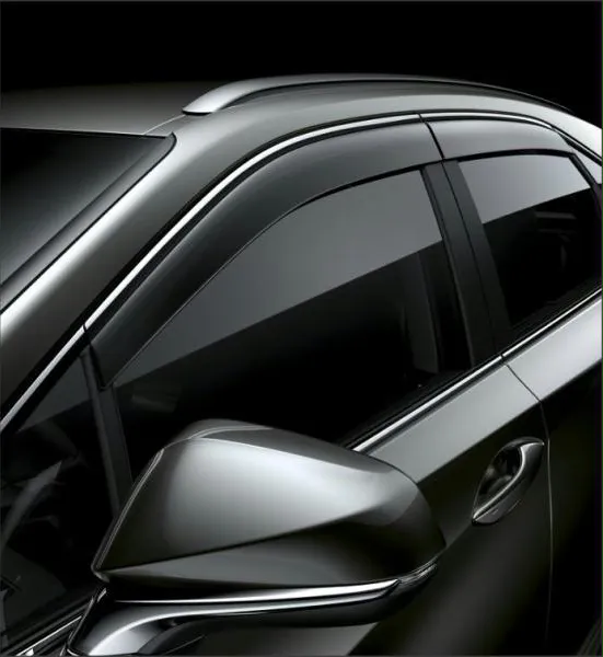 Дефлекторы Тойота Мотор (оригинал) (с нержавеющим молдингом) для окон Lexus RX IV 2015-2020 Черный
