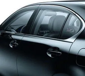 Дефлекторы Тойота Мотор (оригинал) Premium (с нержавеющим молдингом) для окон Lexus GS350 2012-2020 Черный