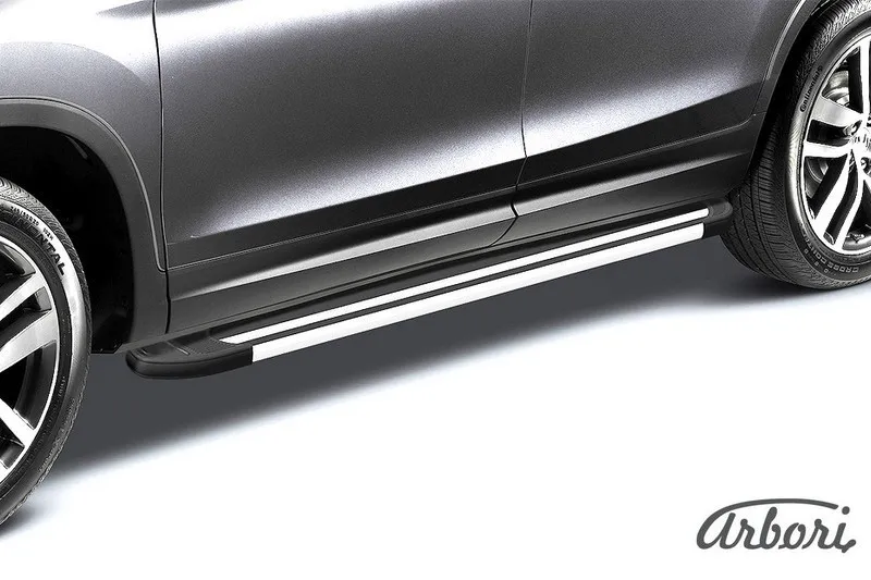 Пороги алюминиевые Arbori Luxe Black 1800 для Zotye Coupa 2019-2020